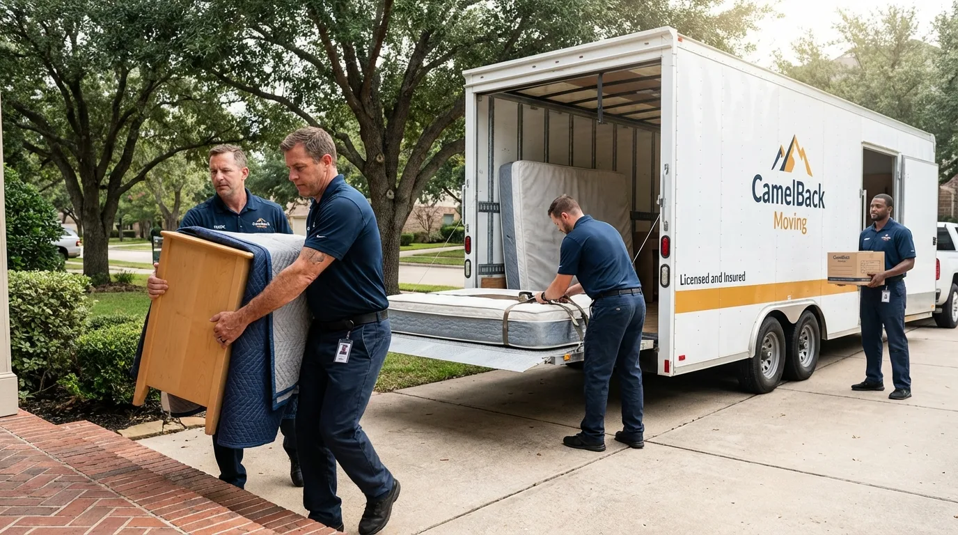 Crew loading residential truck for cross-state move from Haverhill, NH
