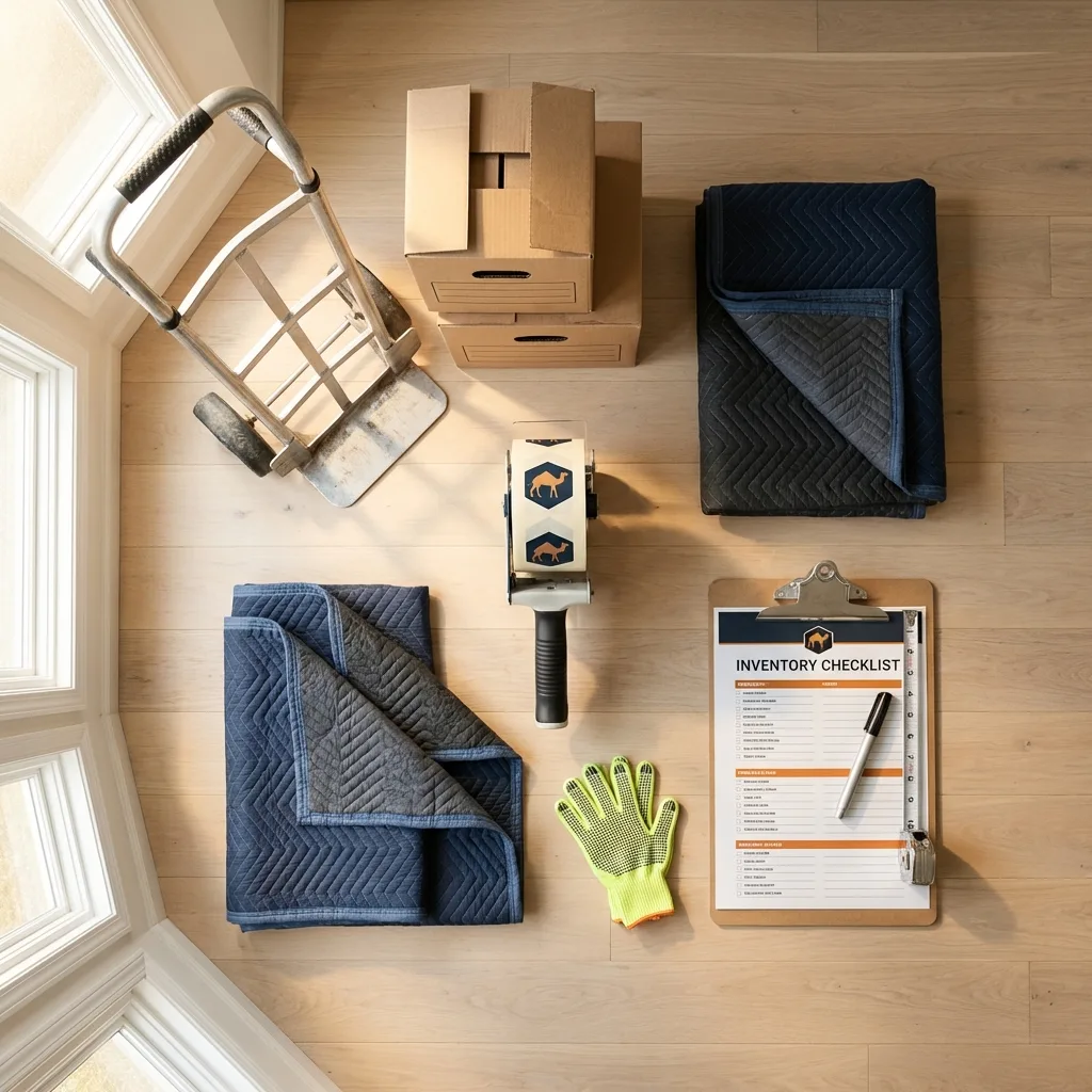 Professional moving supplies and packing materials layout for Haverhill residential relocations
